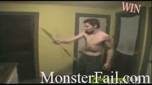 Man uses butchers knives as nunchucks Ninja? uses knife as nunchuck